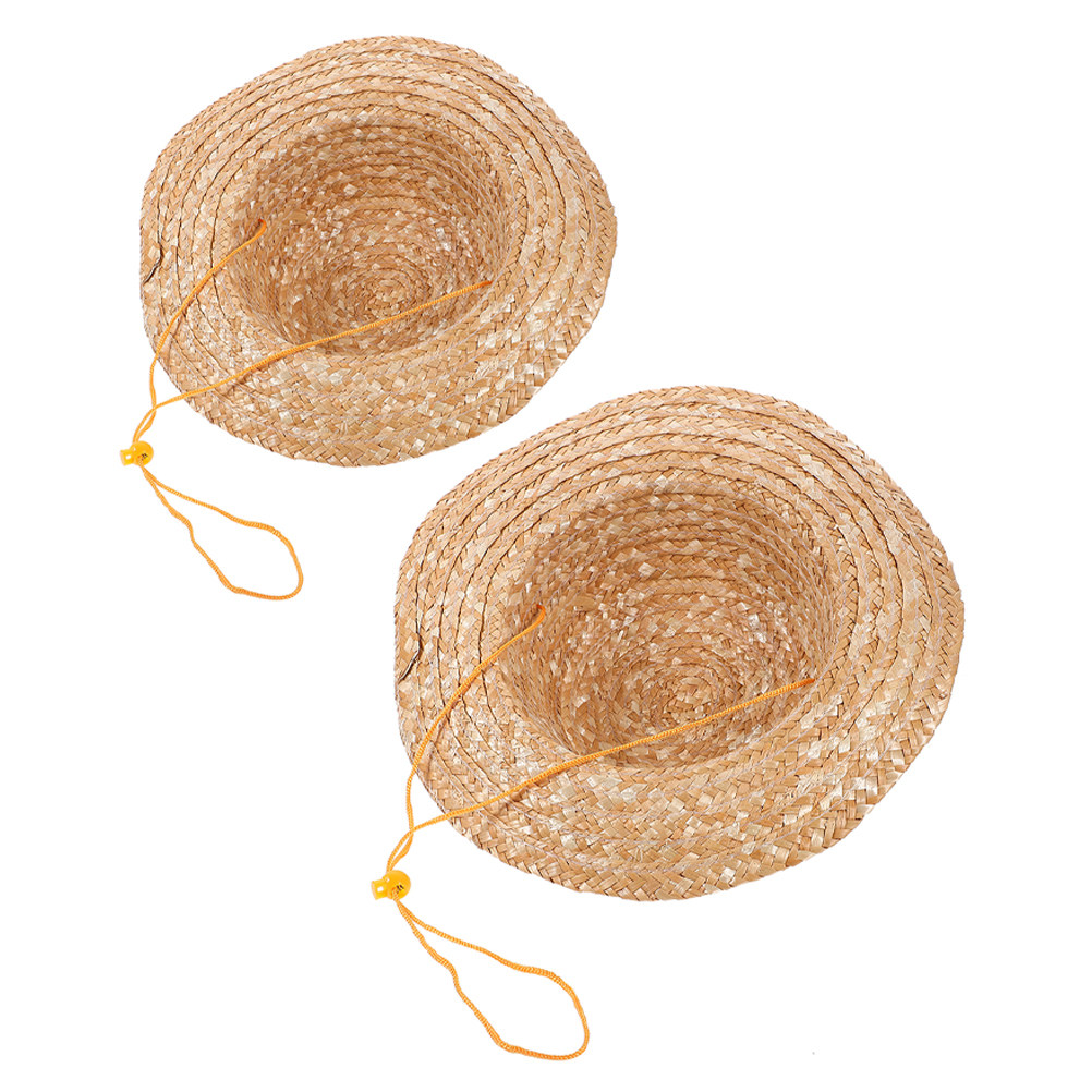 Sun Hat Wide Brim - Kids Straw Sun Hats 2 Pack