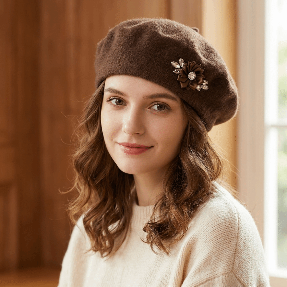 Sweet Solid Color Wool Beret C - Beret French Wool review and price