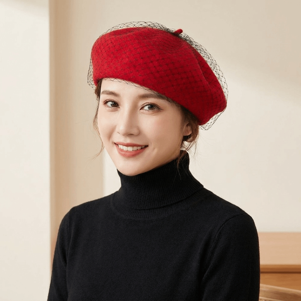 Vintage Net Mesh Wool Beret Fr - Beret French Wool review and price
