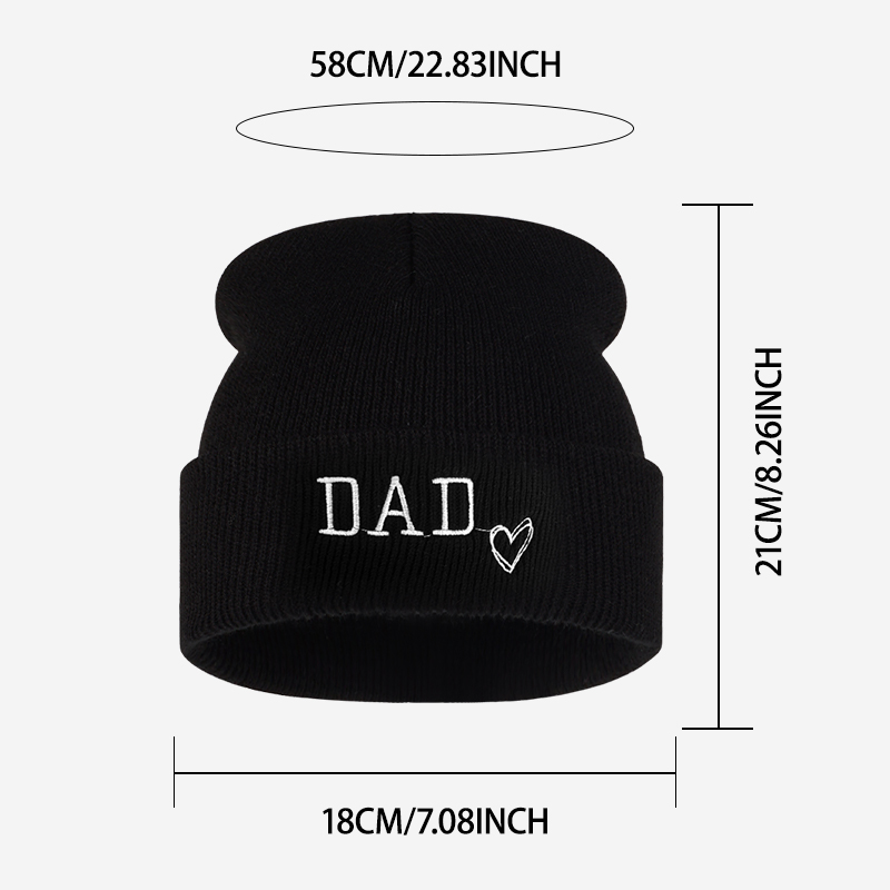 2pc Adult MOM DAD Embroidery M - Beanie Cuffed Knit review and price
