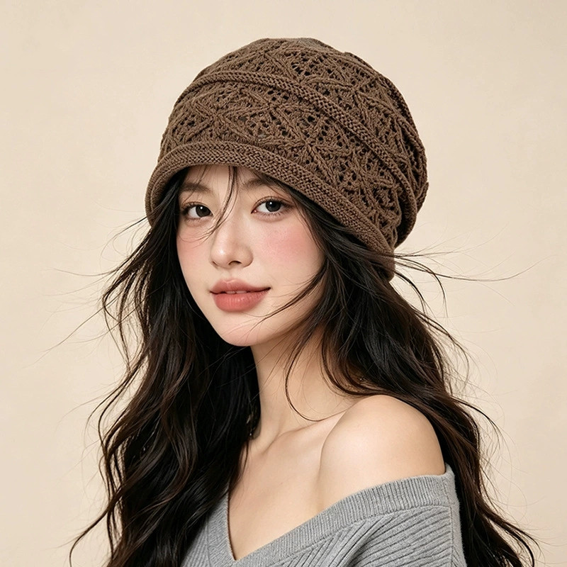 Ladies Cuffed Hollow‑Out Slouc - Beanie Cuffed Knit review and price