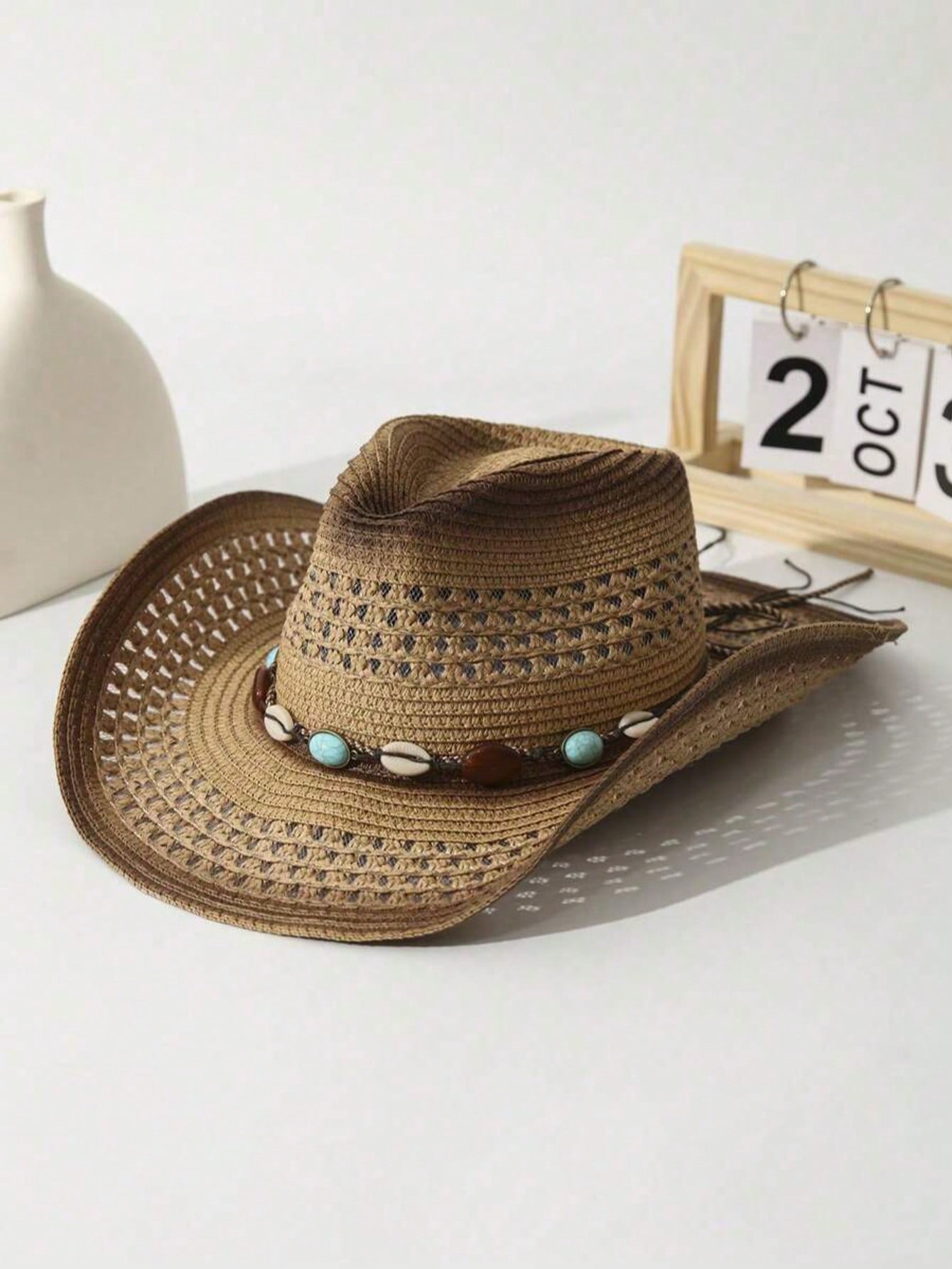 Unisex Brown Hollow Straw Cowb - Cowboy Hat Straw review and price