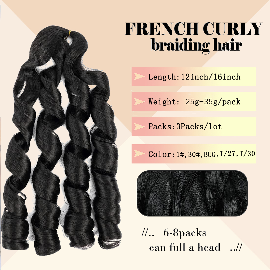 French Curl Braiding Hair 12/1 - Beret French Wool review and price