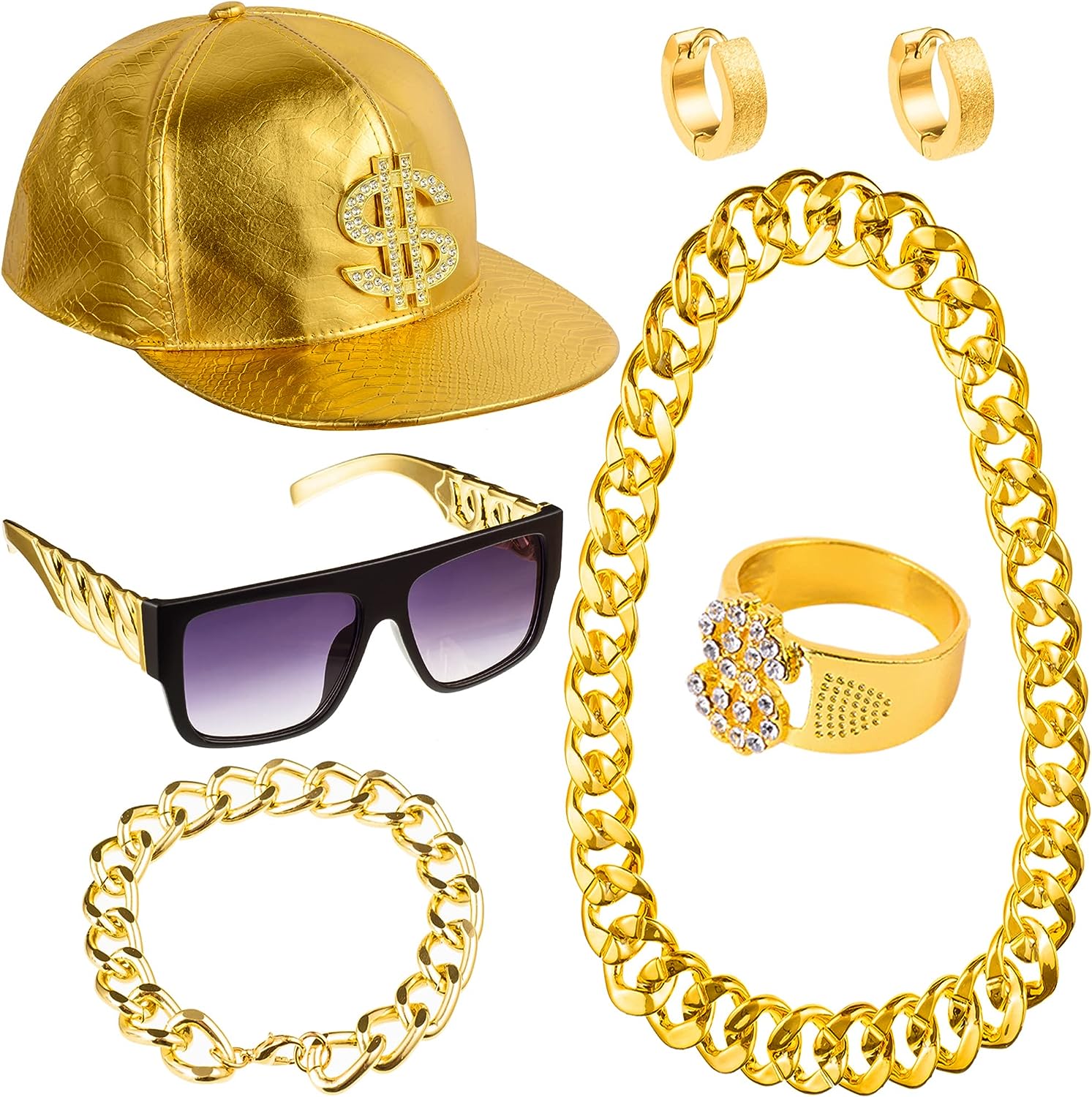 PESENAR 80s 90sHip Hop Costume - Snapback Hat Flat review and price